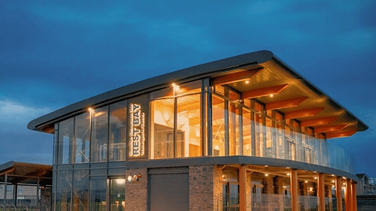 Rest Bay watersports centre's building